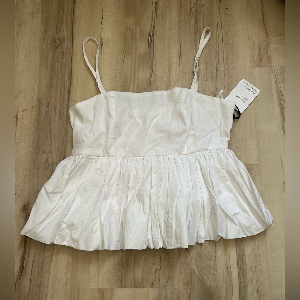 nwt white peplum tank top